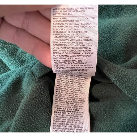 Gap Fit Recycled Half-Zip Windbreaker Fleece Jacket Women's Size M Green - Picture 9 of 11